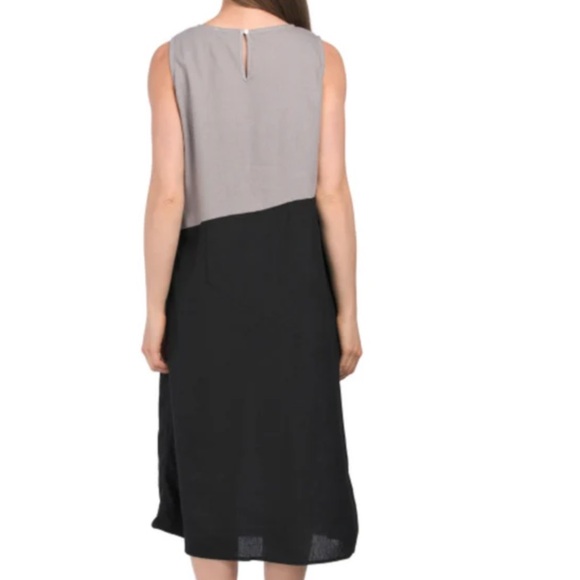 FORCYNTHIA Women's Linen Blend Colorblock Sleeveless Midi Dress. Size Medium - Picture 9 of 10